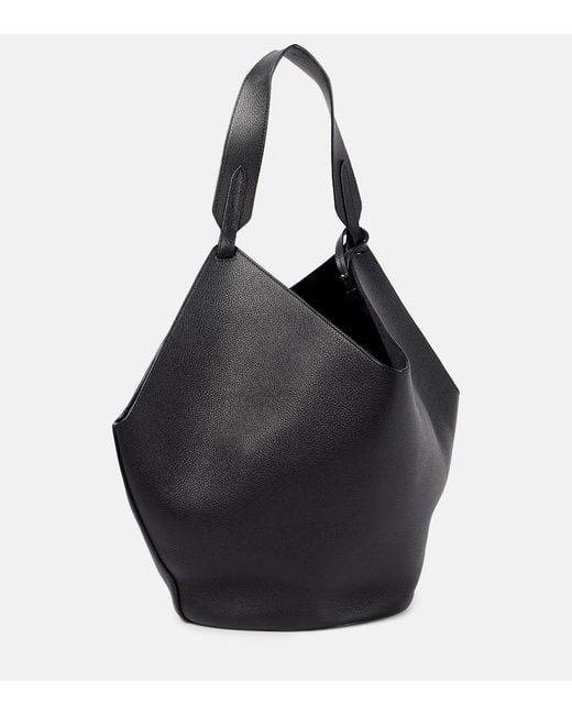 Khaite Black Tote Bag Lotus Medium Aus Leder