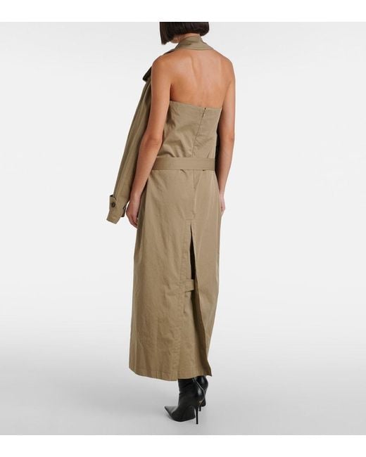 Balenciaga Natural Suspended Trench Cotton Twill Midi Dress