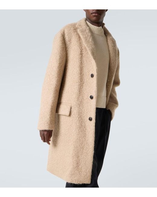 Dries Van Noten Natural Mohair And Wool Coat for men