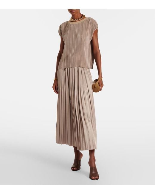Joseph Natural Rabat Plisse Midi Skirt