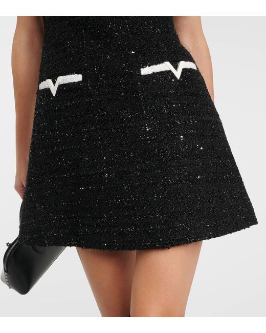 Miniabito in tweed di Valentino in Black