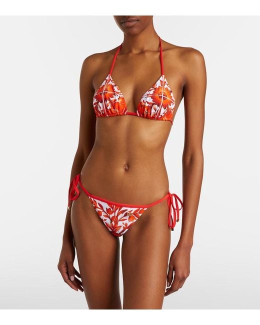 Dolce & Gabbana Red Majolica Bikini
