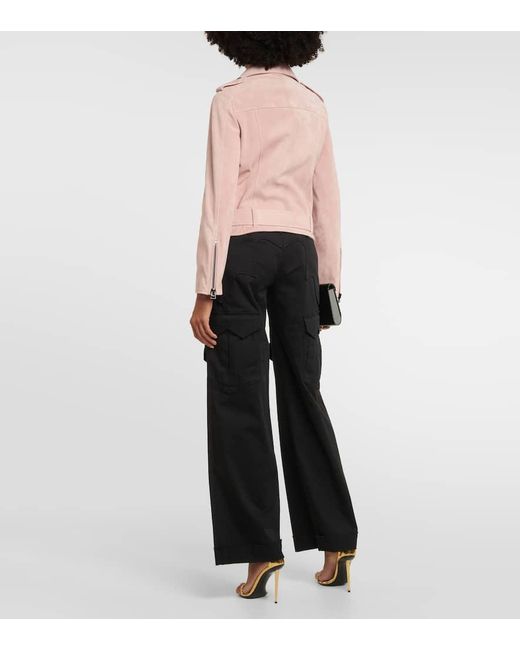 Tom Ford Pink Suede Biker Jacket