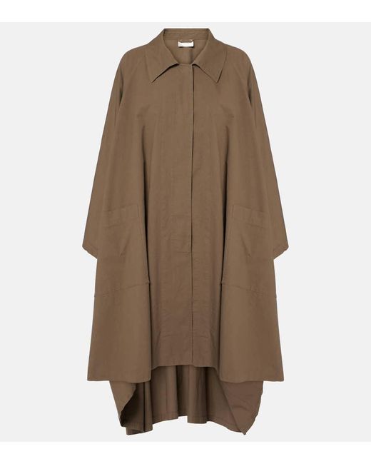 The Row Brown Leins Cotton Poplin Coat