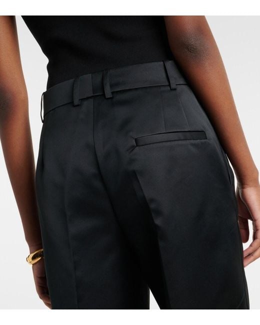 Frankie Shop Blue Brickell Satin Wide-Leg Pants