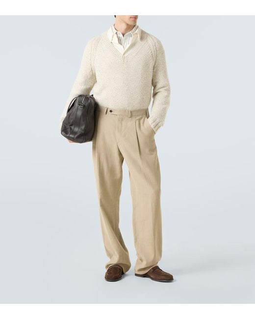 Zegna Sweatshirt Aus Kaschmir Und Wolle in White für Herren