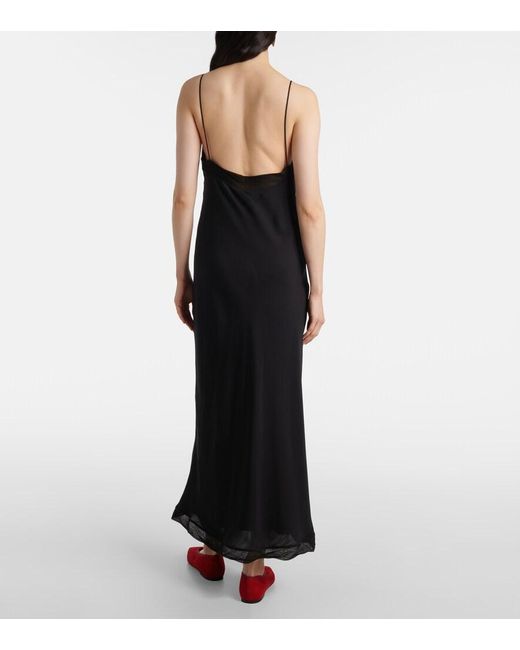 Totême  Black Silk Satin Slip Dress