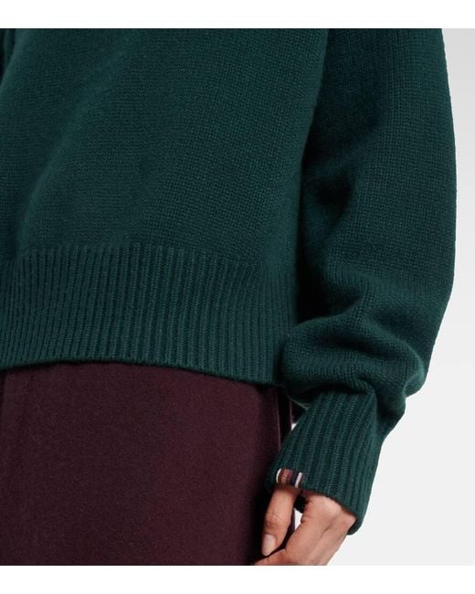 Extreme Cashmere Green Rollkragenpullover Crop Xtra Aus Kaschmir