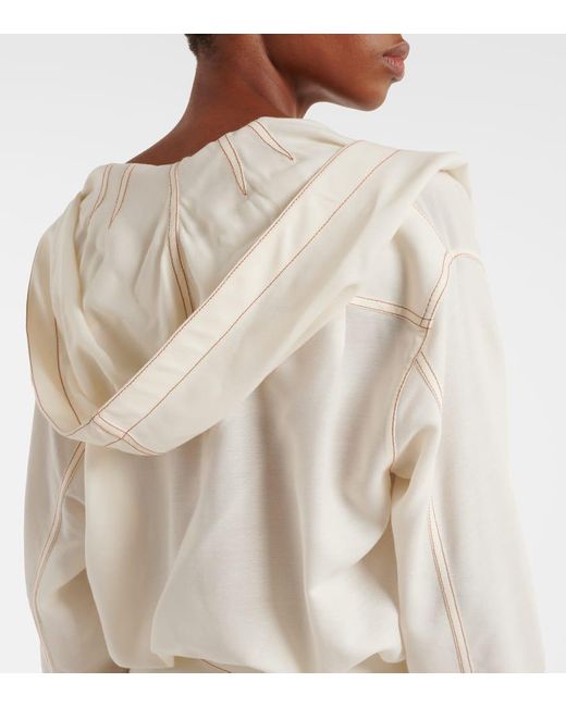 Alaïa White Hooded Wool-Blend Bodysuit