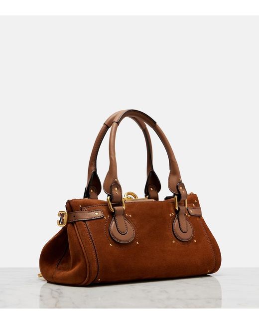 Chloé Brown Paddington Suede Shoulder Bag