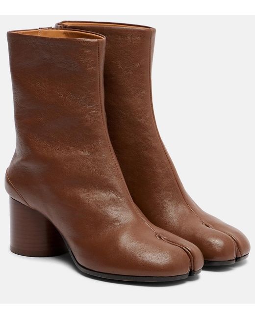 Maison Margiela Brown Tabi 60 Leather Ankle Boots