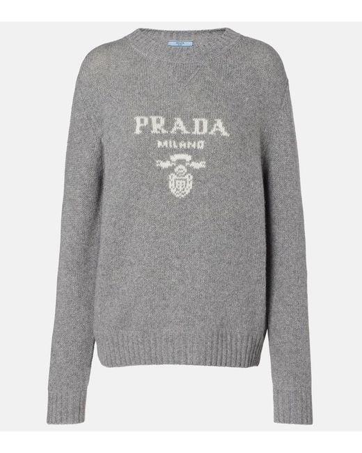 Prada Gray Pullover Aus Wolle Und Kaschmir