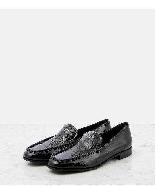 Prada Black Patent Leather Loafers