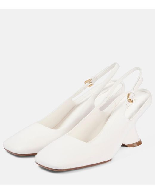 Dries Van Noten White 75 Leather Wedges