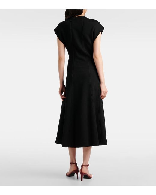 Jil Sander Black Ribbed-Knit Midi Dress