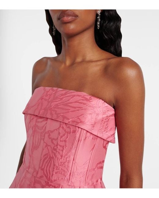 Rebecca Vallance Pink Petra Strapless Satin Minidress
