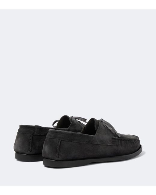 Saman Amel Black City Moc Suede Boat Shoes for men