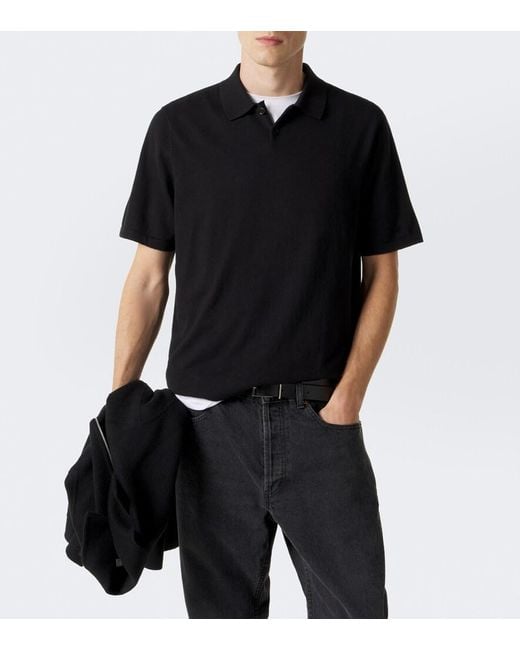 Lisa Yang Black Keir Cotton And Cashmere Polo Shirt for men