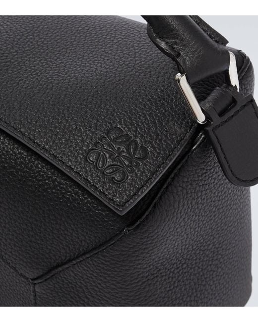 Loewe Black Puzzle Medium Leather Shoulder Bag for men
