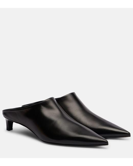 Jil Sander Black Mules Aus Leder