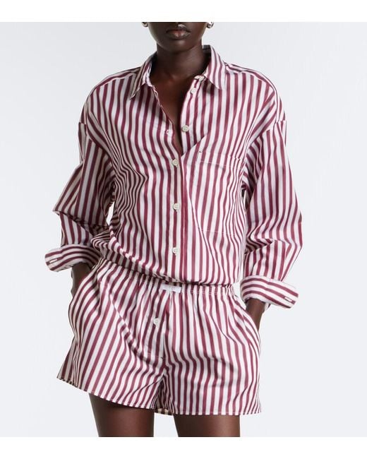Eres Red Sir Striped Cotton Shirt