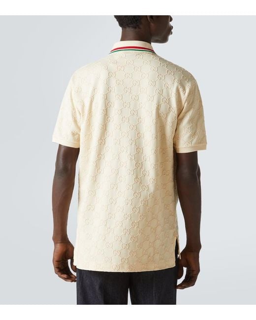 Polo De Piqué De Algodón Con Gg, Talla Gucci de hombre de color Natural