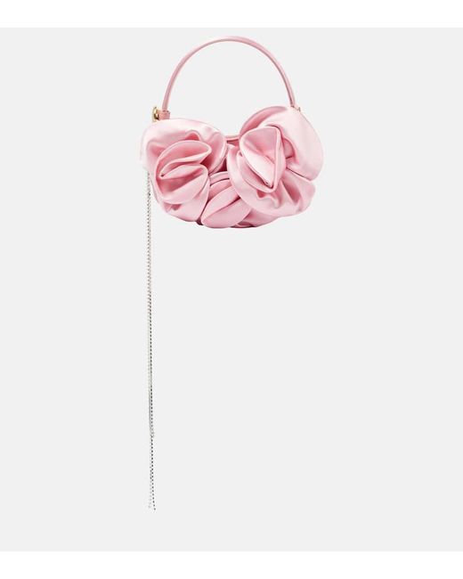 Magda Butrym Pink Vesna Micro Floral-applique Satin Tote Bag