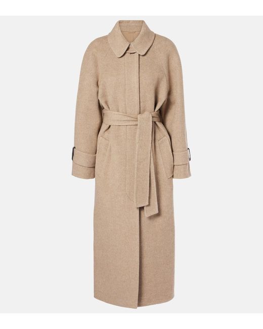 Brunello Cucinelli Natural Wool And Cashmere Overcoat
