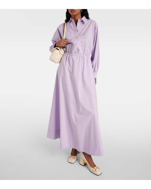 Gucci Purple Hemdblusenkleid aus Baumwollpopeline
