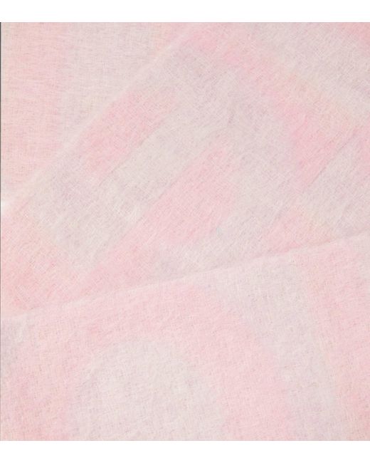 Acne Pink Logo Wool-blend Scarf