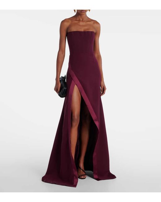 The New Arrivals Ilkyaz Ozel Purple Nefertiti Crepe Gown