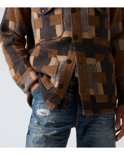 RRL Hemdjacke Aus Einem Wollgemisch in Brown für Herren