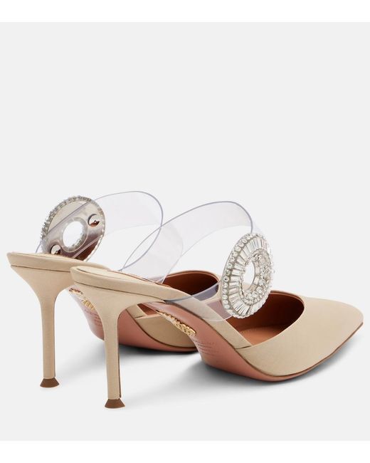 Aquazzura White Crystal Hoop Embellished Pvc Mules