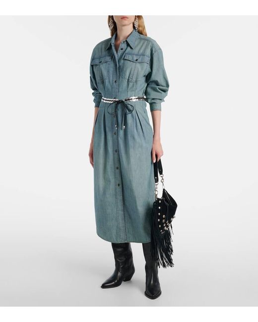 Isabel Marant Blue Hemdblusenkleid Nolwen Aus Chambray