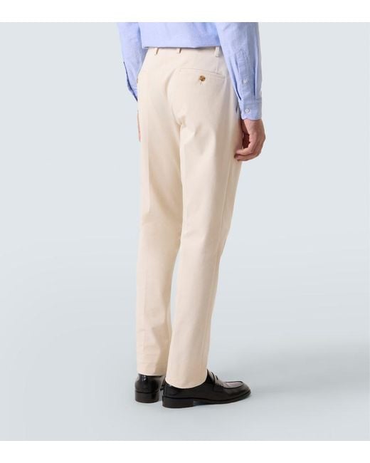 Lardini Natural Cotton-Blend Straight Pants for men