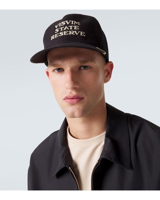 Visvim Black Logo Cotton Baseball Cap for men