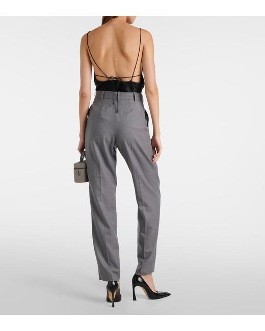 Stella McCartney Gray Wool Flannel Straight Pants