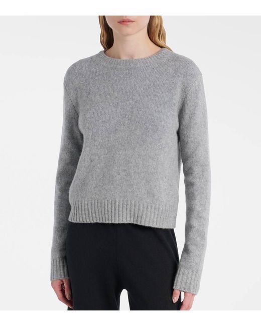 Lisa Yang Gray Mira Cashmere And Silk Sweater