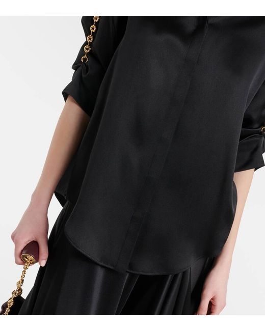 Camisa Chain de saten de seda Loewe de color Black