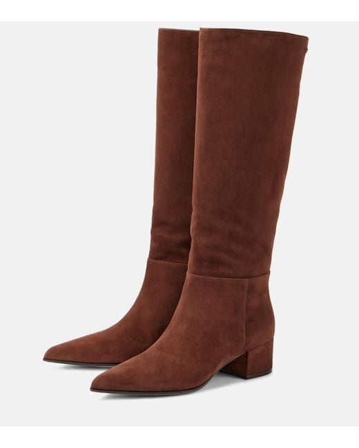 Gianvito Rossi Brown 45 Suede Knee-High Boots
