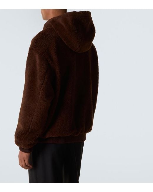 Prada Brown Wool-Blend Teddy Jacket for men