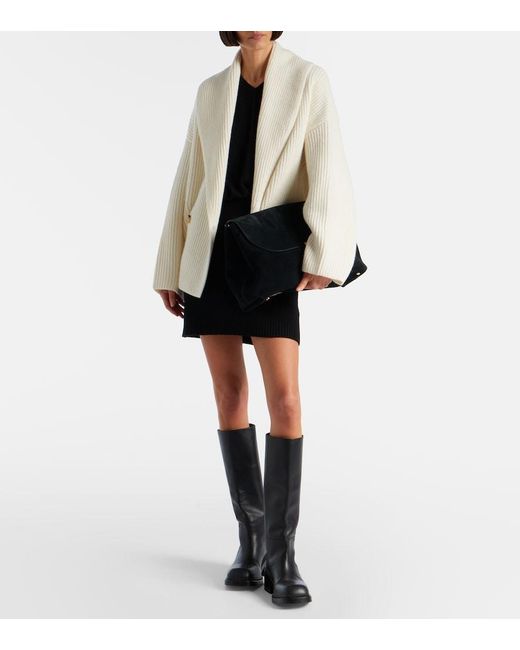 Vince Natural Ribbed-Knit Wool-Blend Jacket