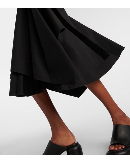 Proenza Schouler Black Yoko Cotton-Blend Poplin Wrap Dress