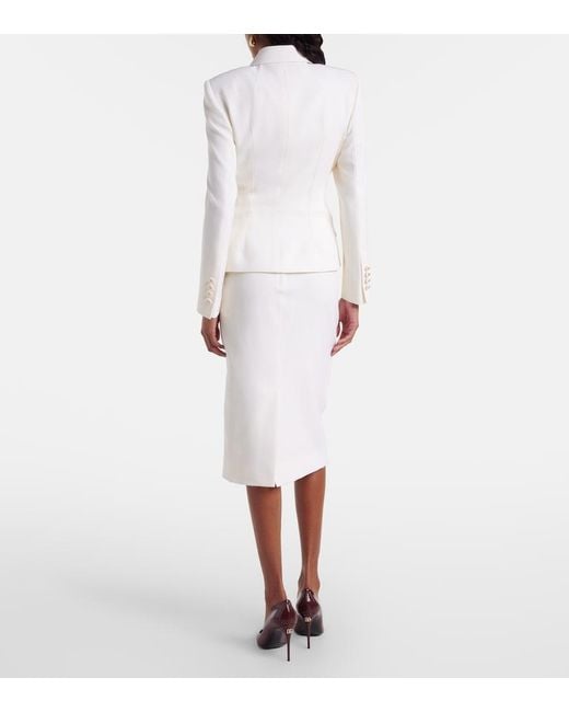 Dolce & Gabbana White Wool-Blend Pencil Skirt