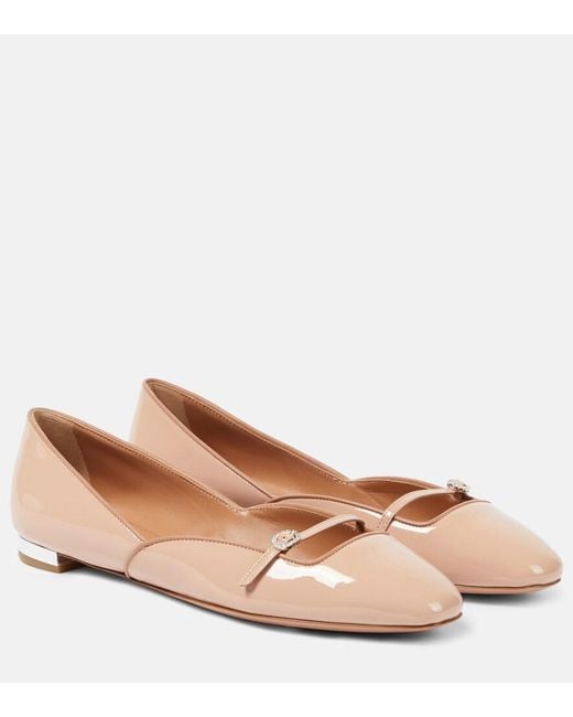 Aquazzura Pink Soul Sister Patent Leather Ballet Flats