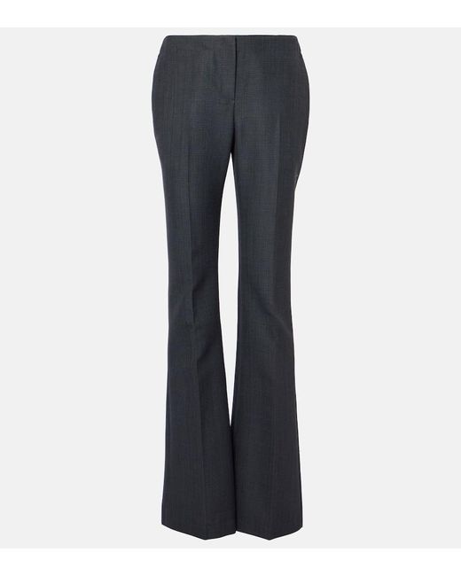 Alexander McQueen Blue High-Rise Bootcut-Hose Aus Wolle