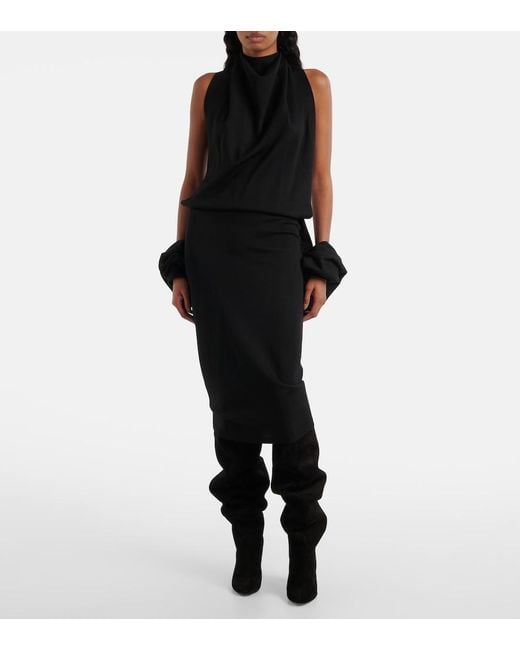 Alaïa Black Cut Out Midi Dress