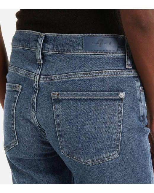Jean Bootcut Tailorless A Taille Mi-Haute 7 For All Mankind en coloris Blue