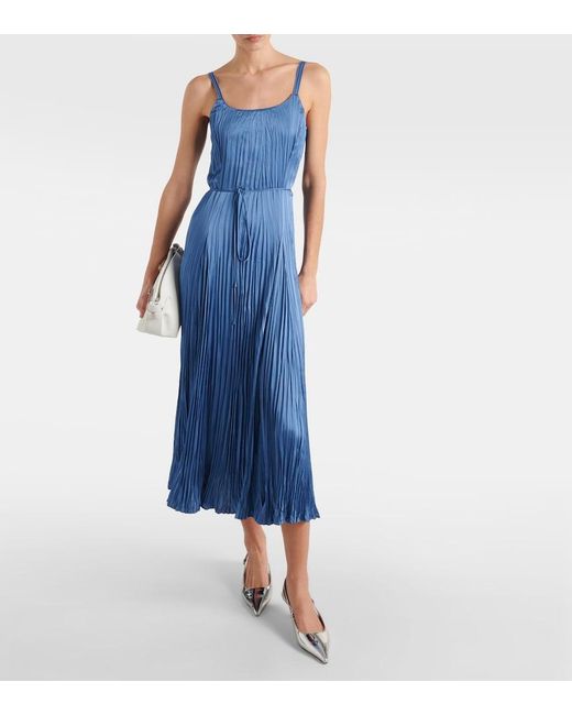 Vince Blue Pleated Midi Dress