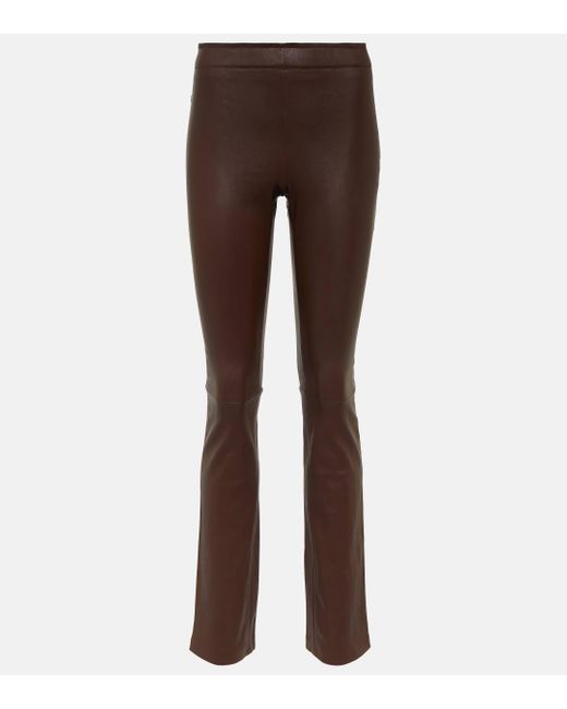 Pantalon bootcut en cuir Stouls en coloris Brown